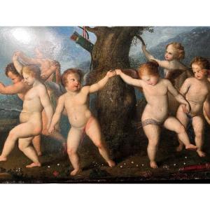 Round Table Of Children Seventeenth Follower Of Rafael German School