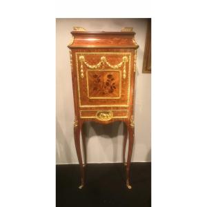 Secrétaire Transition En Plaquage Le Bois De Rose Et De Bronze