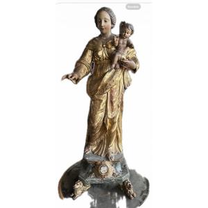 Statue Of The Virgin And Child, 18th Century