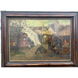 The Circus In The Village Painting 