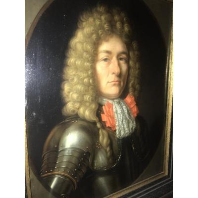 Portrait Of A Gentleman In Armor In The Taste Of Nicolas De Largillièrev