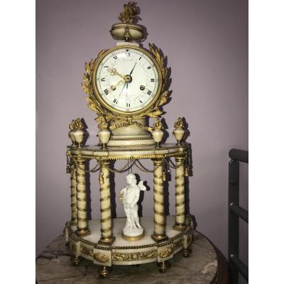 Hanged Marble Louis XVI A Portico Signed Barancourt