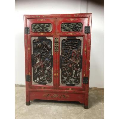 Chinese Red Lacquer Support Furniture