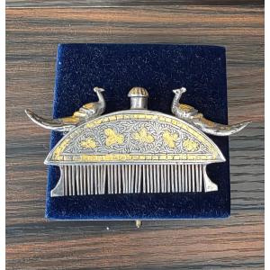 Rare 18th Century Silver Moghol Indian Comb