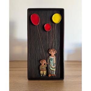 Ceramic Wall Panel By Roland Zobel, Atelier Les Cyclades