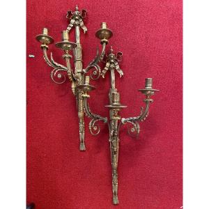 Large Pair Of Louis XVI Style Wall Lights 