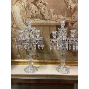 Pair Of Crystal Candelabral