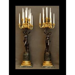 Pair Of Very Important Candelabras With Thirteen Lights 1783