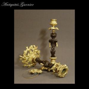 Pair Of Candlesticks With 19th Century Vines