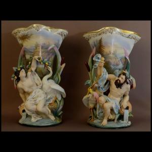 Pair Of Large Vases With Allegories From 19th Century Source