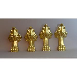 Two Pairs Of Very Important Lion Paws In 20th Century Bronze.