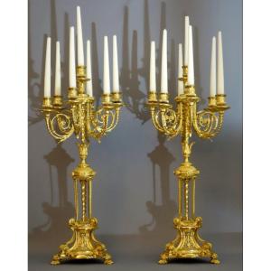 Pair Of Large Louis XVI Girandoles 1840