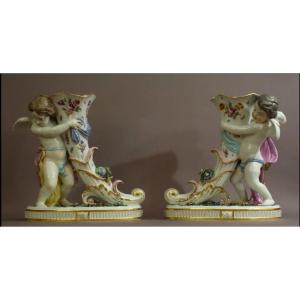 Pair Of Large Rhytons By Samson 1850