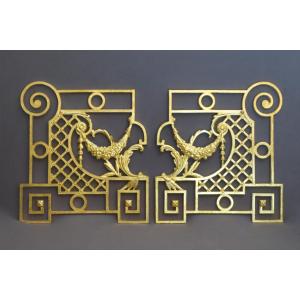 Pair Of 19th Century Cast Iron Clostra Grilles