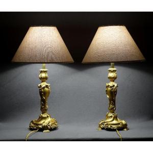 Pair Of 19th Century Hight Lamps.