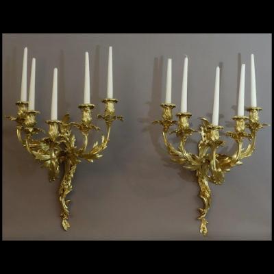Pair Of Large Louis XV Wall Lights XIXth