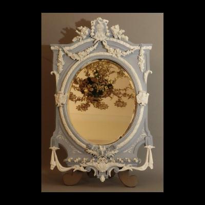 Sèvres Biscuit Large Table Mirror XIXth