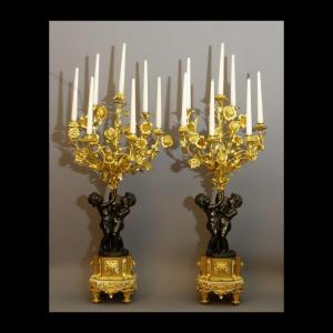 Pair Of Very Important XIXth Candelabras