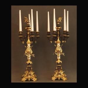 Pair Of Girandoles From To J F T Gechter 1820