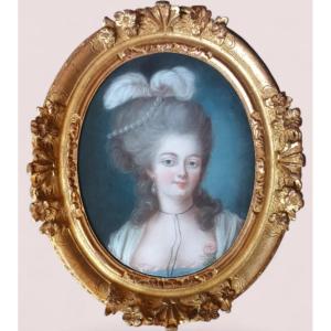 French School, 18th Century, Pastel Portrait Of A Young Girl 