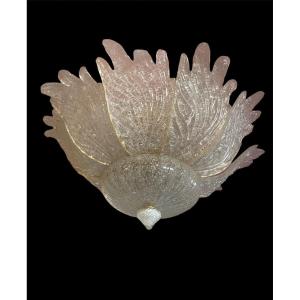 White Murano Glass Ceiling Chandelier