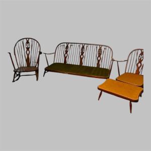 Lucian Randolph Ercolani Set, Comprising A Sofa A Rocking Chair An Armchair