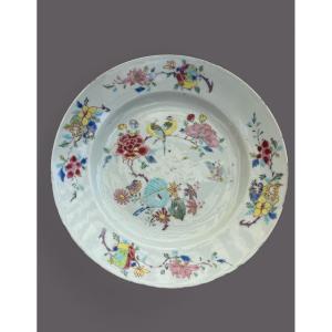 Famille Rose Plate - Chinese Porcelain - East India Company - Qianlong Period, 18th Century
