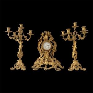 Gilt Bronze Fireplace Surround, Napoleon III Period, Circa 1840-1850