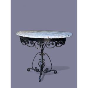 Wrought Iron Pedestal Table - Work Of 20th Century Craftsmen