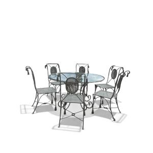 Hollywood Regency Twisted Wrought Iron Garden Set – Pompom Model