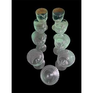 Ten Baccarat Renaissance-style Wine Glasses.