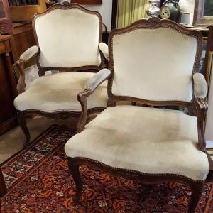 Pair Of Large Louis XV Armchairs