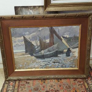 In Normandy "departure For Fishing" Gustave Rouzé 