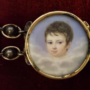 Four Miniatures Mounted On A 19th Century Bracelet
