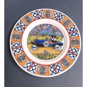 Sarreguemines, Small Plate Mathis, Alsace, Automobile, Dorette Muller, Advertising,