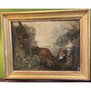 18th Century Pastoral Country Scene Painting