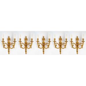 A Suite Of Five Wall - Lights In Louis XVI Style.