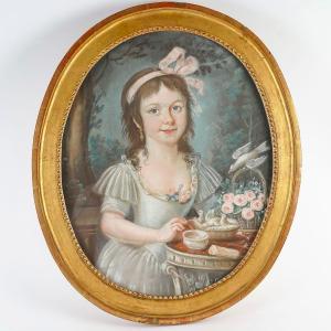A Portrait Of A Young Girl With A Rose Knot.