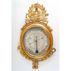 A Louis XVI Period ( 1774 - 1793) Barometer - Thermometer.