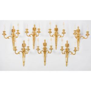 A Suite Of Seven Wall - Lights In Louis XVI Style.