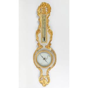 A Louis XV Period (1724 - 1774) Barometer - Thermometer.