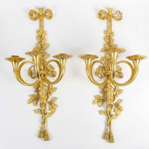 A Pair Of Important Wall - Lights In Louis XVI Style.
