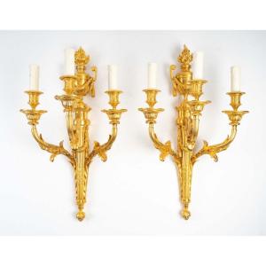 A Pair Of Wall-lights In Louis XVI Style.