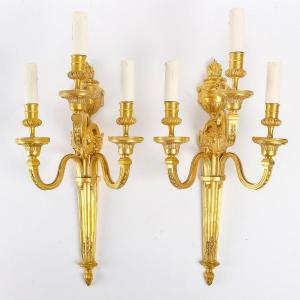 A Pair Of Wall - Lights In Louis XVI Style.