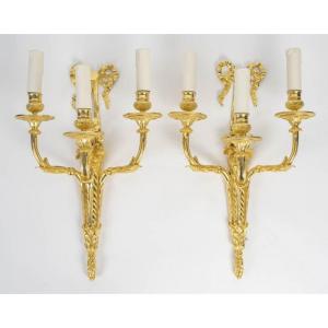 A Pair Of Wall-lights In Louis XVI Style.