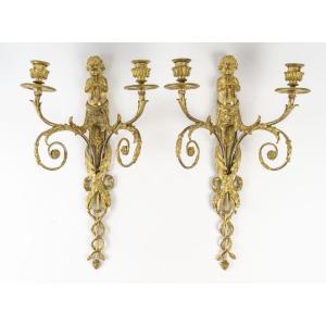 A Pair Of Louis XVI Period Wall Lights (1774 - 1793). 
