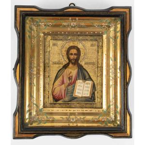 Icon Representing Christ Pantocrator, Russia, 19th Century.