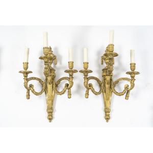 Pair Of Louis XVI Period Wall Lights After Delafosse. 18th Century.