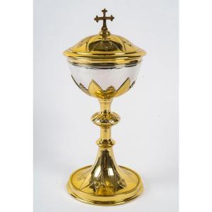 Neo-gothic Style Ciborium, Dating From The 19th Century.