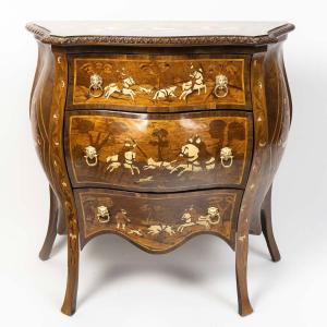 Lombard Chest Of Drawers, Dating From The Late 18th/early 19th Century.